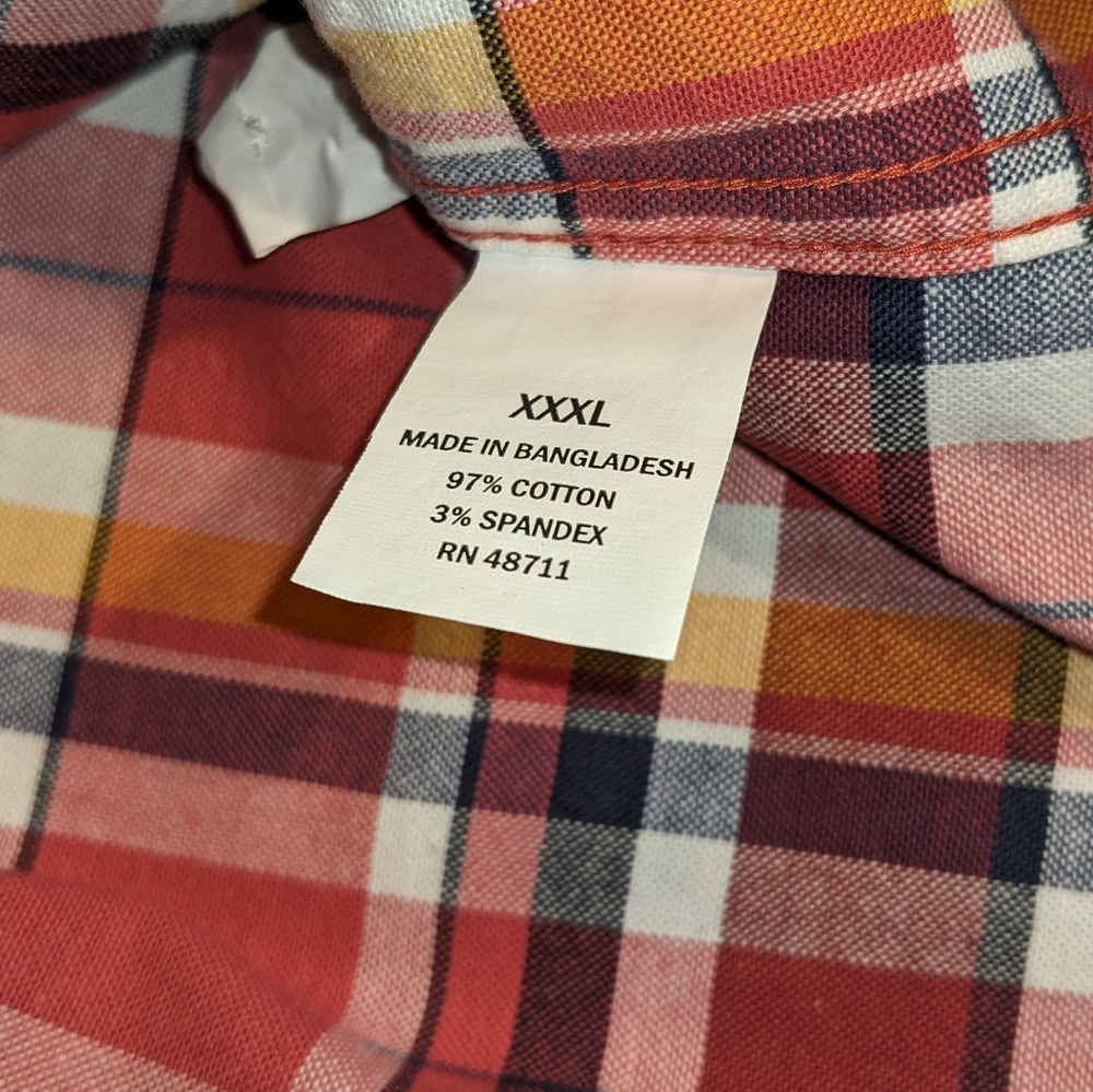FALLS CREEK Colorful Men's Button down Plaid Shirt‎ Cotton Blend Casual XXXL - Picture 4 of 7